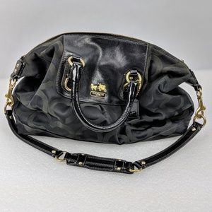COACH Madison Op Art Sabrina Black Satchel Bag